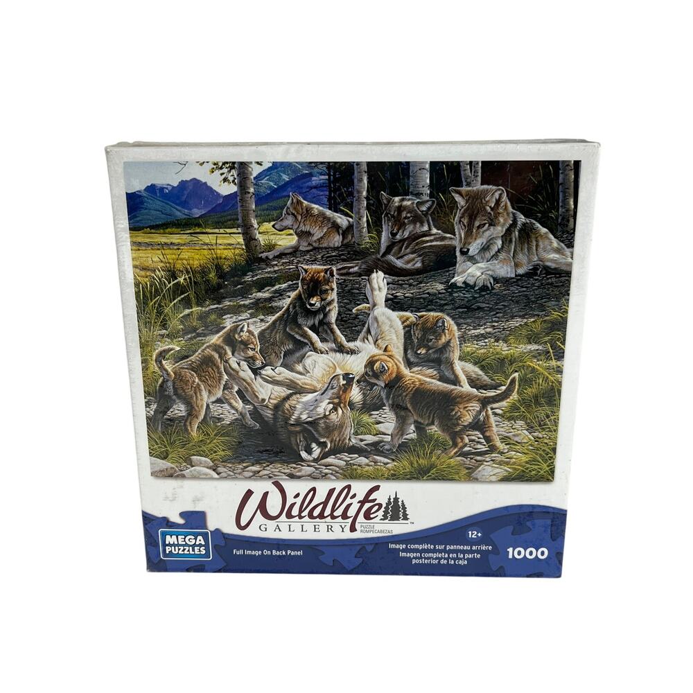 MEGA PUZZLES Wildlife Gallery Generations Wolves 1000 Piece NEW Damaged Wrap